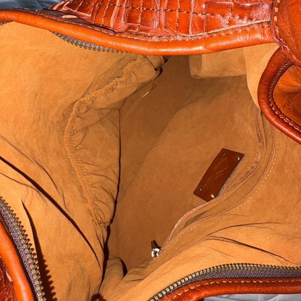 Patricia Nash Rich Brown Woven Leather Hobo - Picture 3 of 7